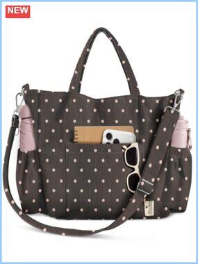 Corduroy Crossbody Tote Bag